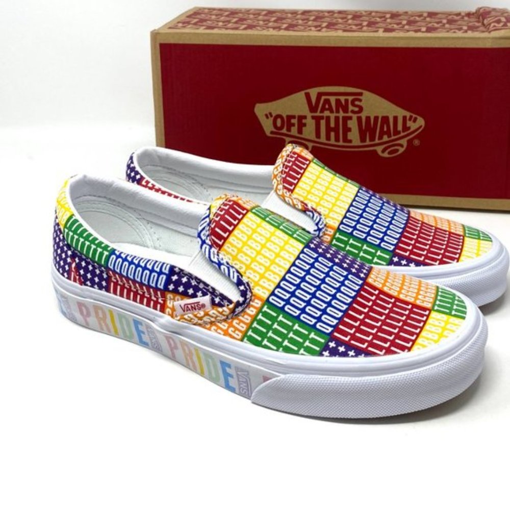 VANS Classic Slip On Men's PRIDE LGBTQ+ Multicolor Rainbow Low Top VN0A33TB3WJ - Picture 6 of 10